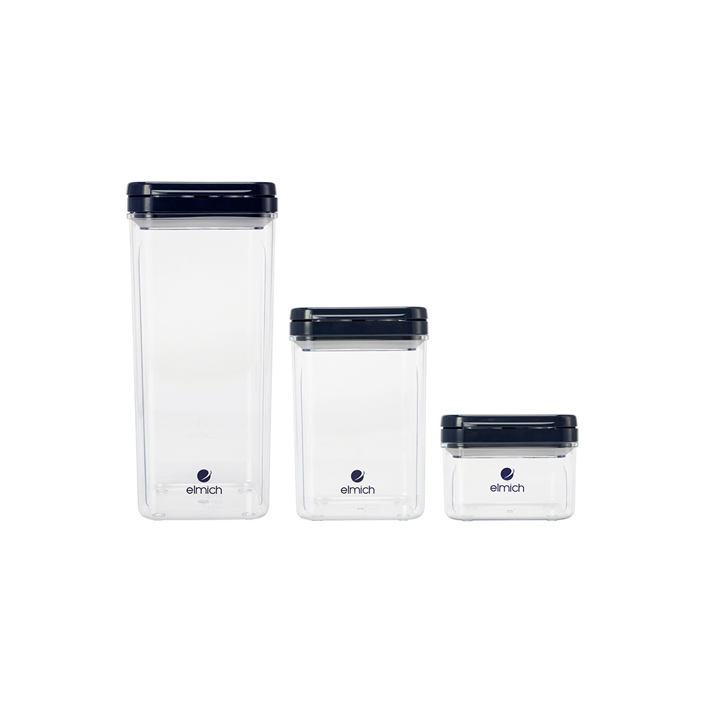 Bộ 3 Hộp Nhựa Bảo Quản Thực Phẩm Elmich EL1058 370ml 1L 1.7L, Hàng Chính Hãng, Không BPA - JoyMall