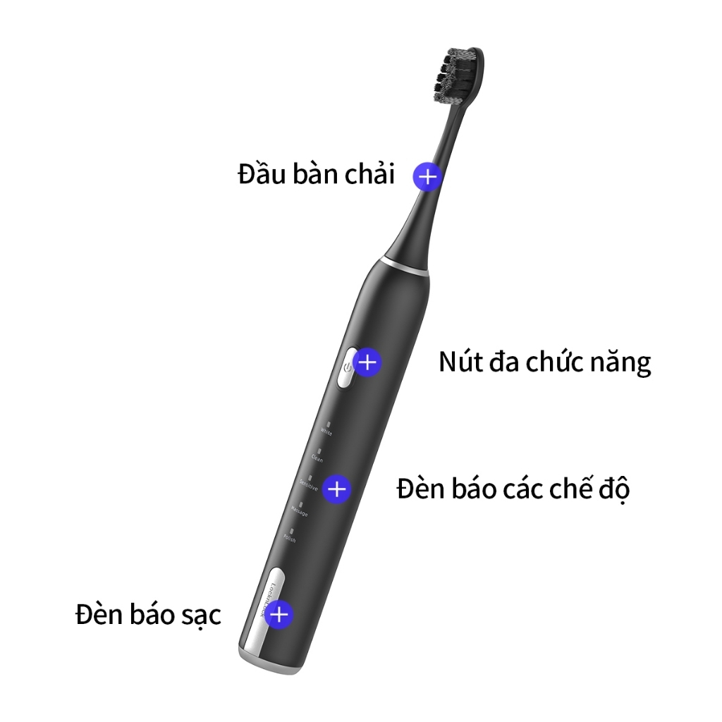 Bàn Chải Điện LocknLock Electric Toothbrush ENR386, Hàng Chính Hãng, Kèm Hộp Đựng - JoyMall