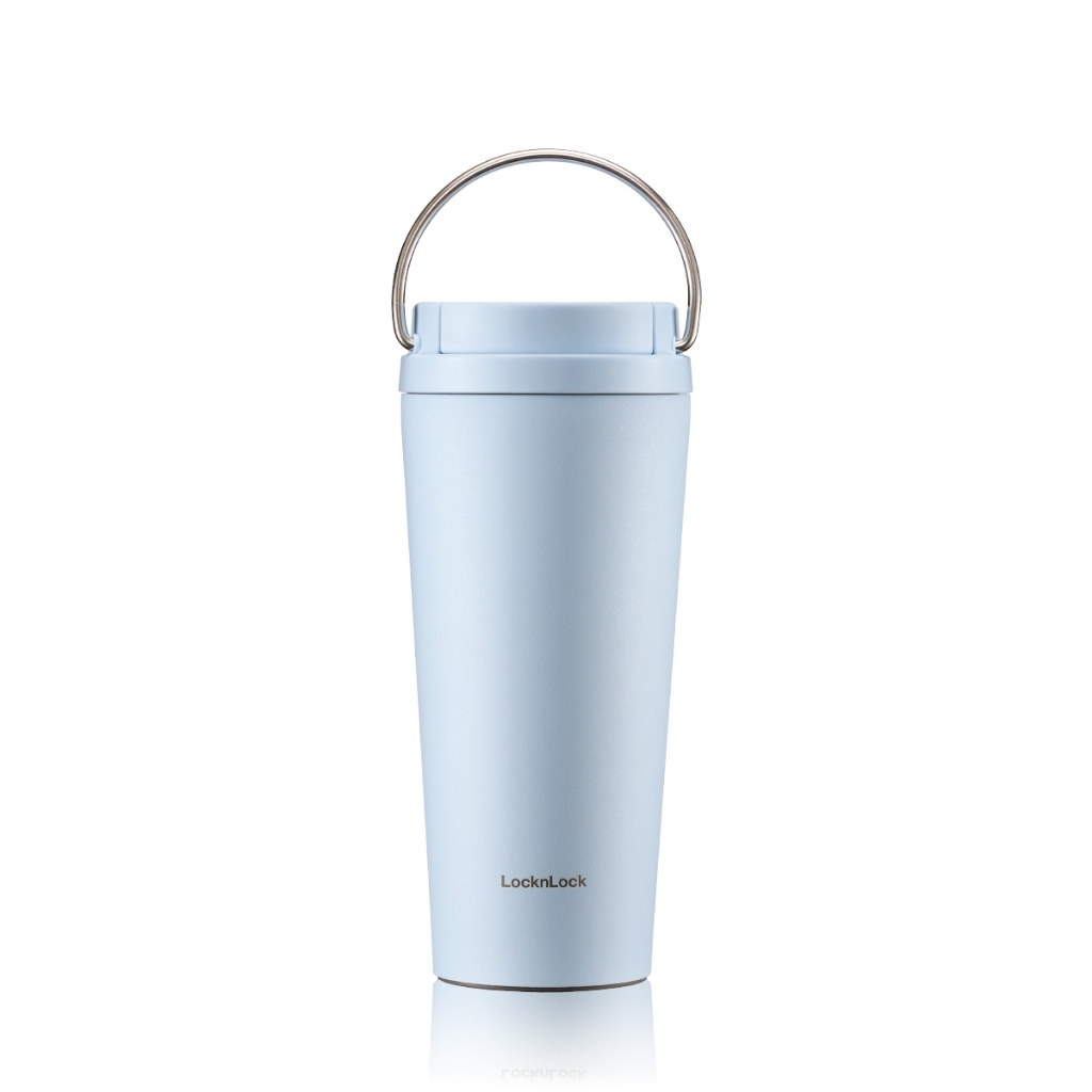 Ly Giữ Nhiệt LocknLock Bucket One Touch LHC3345 550ml, Hàng Chính Hãng, Quai Xách Tiện Lợi - JoyMall