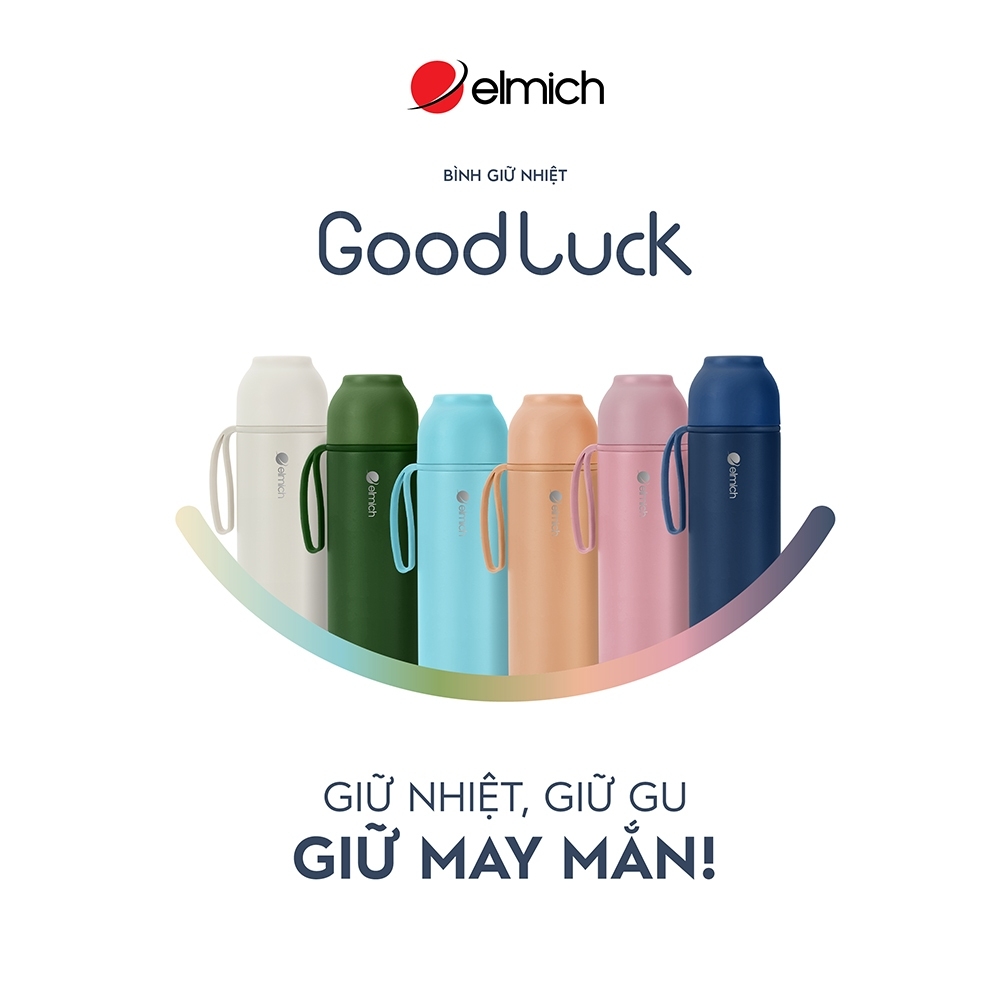 Bình Giữ Nhiệt Inox 316 Elmich Goodluck EL8306 500ml, Hàng Chính Hãng, Nắp Mở 1 Chạm - JoyMall