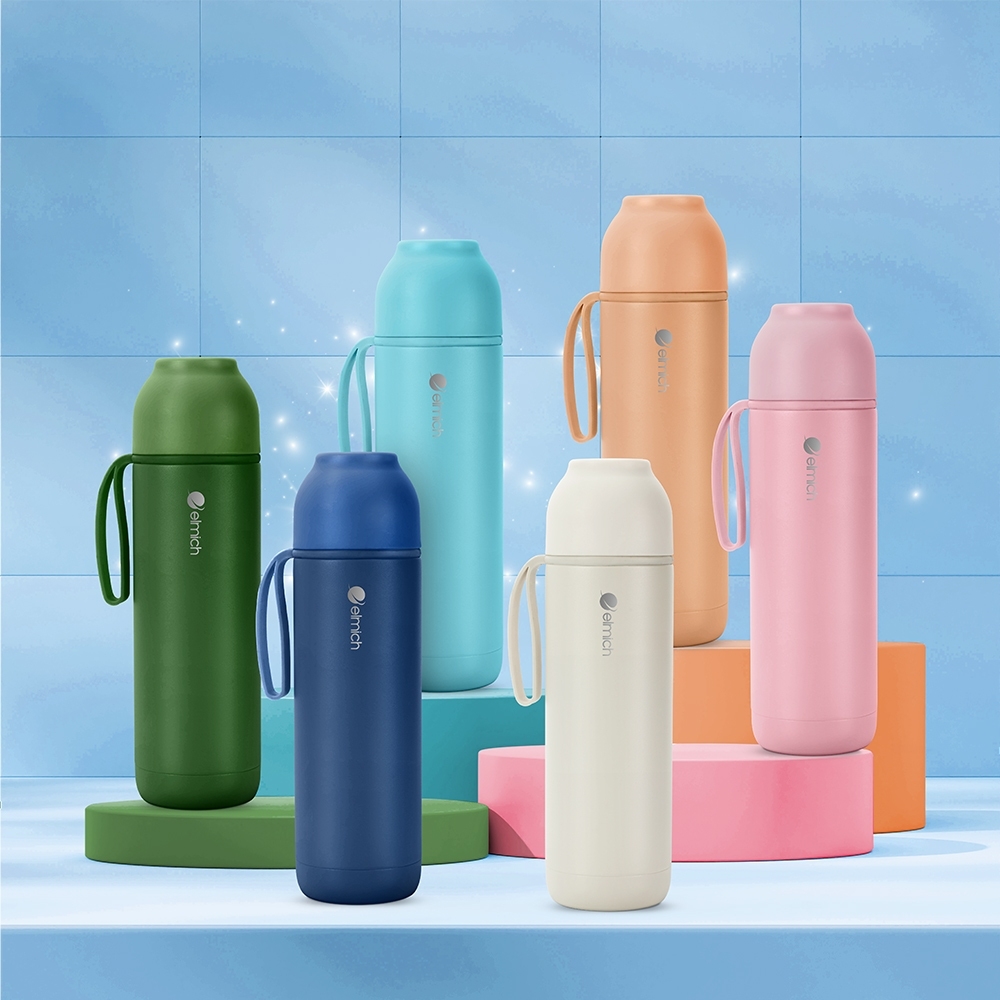 Bình Giữ Nhiệt Inox 316 Elmich Goodluck EL8306 500ml, Hàng Chính Hãng, Nắp Mở 1 Chạm - JoyMall