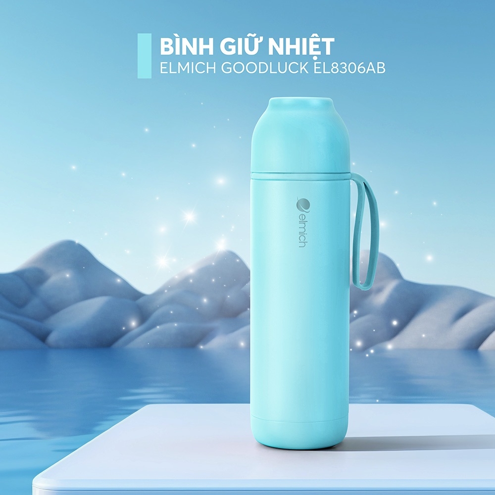 Bình Giữ Nhiệt Inox 316 Elmich Goodluck EL8306 500ml, Hàng Chính Hãng, Nắp Mở 1 Chạm - JoyMall