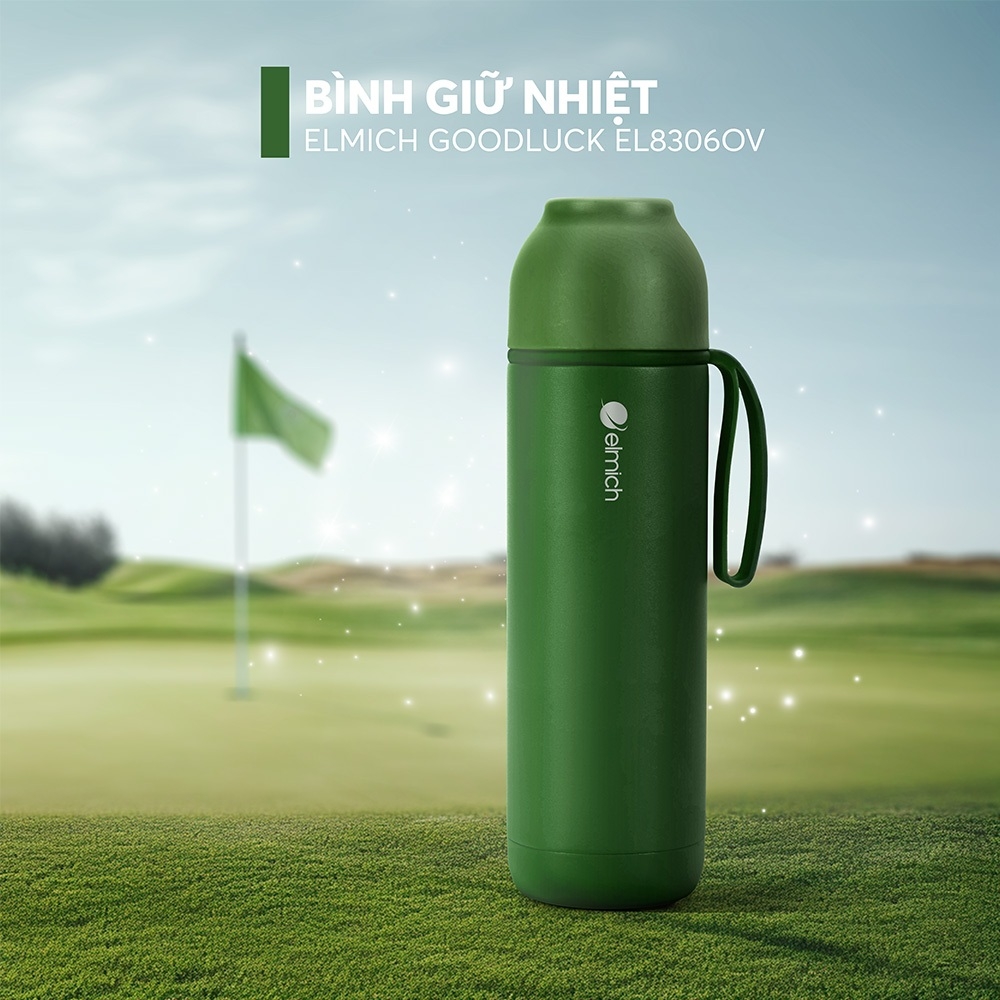 Bình Giữ Nhiệt Inox 316 Elmich Goodluck EL8306 500ml, Hàng Chính Hãng, Nắp Mở 1 Chạm - JoyMall