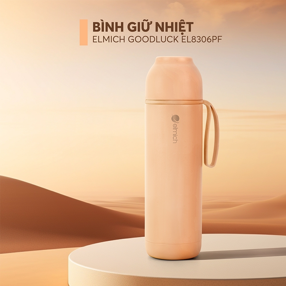 Bình Giữ Nhiệt Inox 316 Elmich Goodluck EL8306 500ml, Hàng Chính Hãng, Nắp Mở 1 Chạm - JoyMall