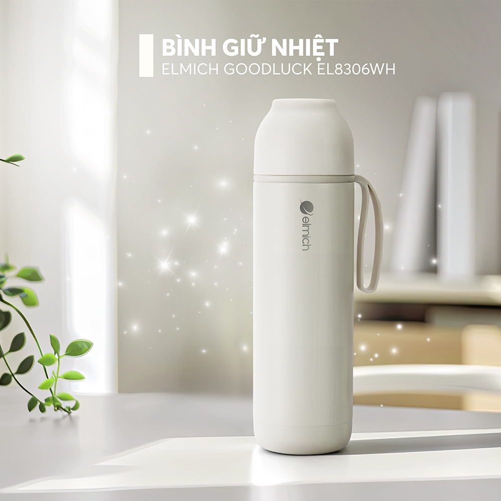 Bình Giữ Nhiệt Inox 316 Elmich Goodluck EL8306 500ml, Hàng Chính Hãng, Nắp Mở 1 Chạm - JoyMall
