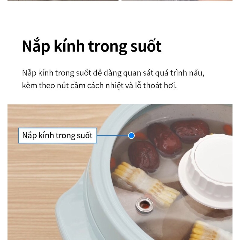 Nồi Lẩu Hấp Điện Đa Năng LocknLock Electric Multi Pot 2L EJP156MIT 600W, Hàng Chính Hãng - JoyMall