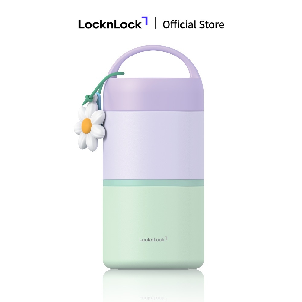 Bộ 2 Hộp Cơm Giữ Nhiệt LocknLock LHC8055VOL, Hàng Chính Hãng, Dung Tích 850ml, Kèm Muỗng - JoyMall