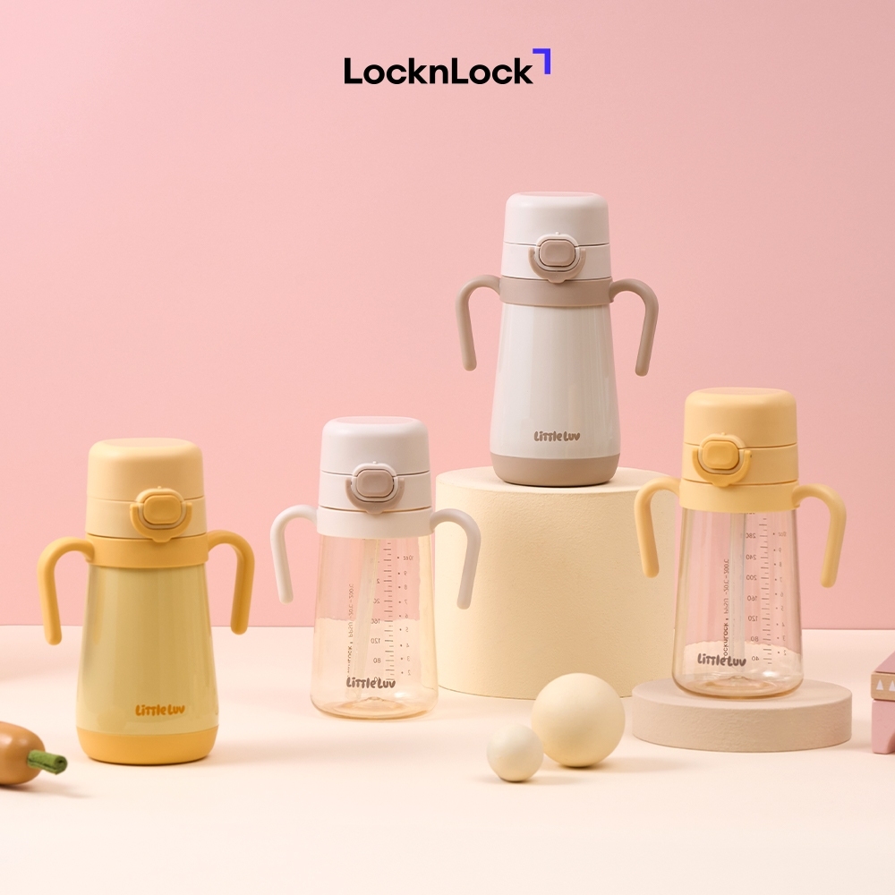 Bình Giữ Nhiệt Cho Bé LocknLock LHC916 300ml, Hàng Chính Hãng, STS316L, Có Tay Cầm Ống Hút - JoyMall