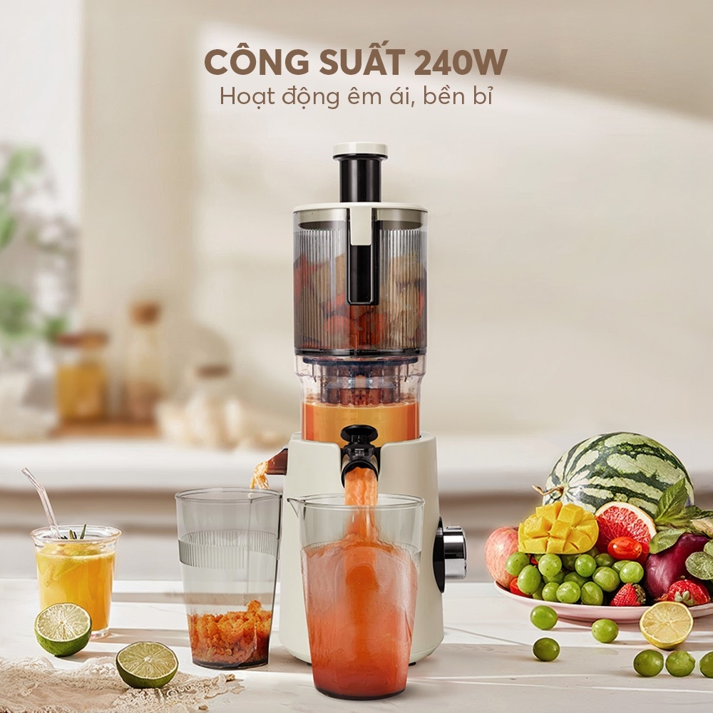 Máy Ép Chậm Elmich JEE9284 240W, Hàng Chính Hãng, Lưới Lọc Inox 304, Ép Kiệt Bã, Giảm Ồn - JoyMall