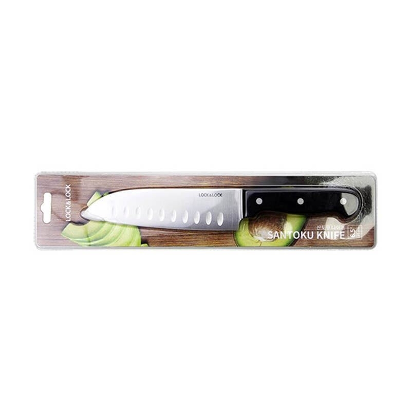 Dao Santoku LocknLock CKK921 6.5inch, Hàng Chính Hãng, Thép Không Gỉ, Tay Cấm Tiện Dụng - JoyMall