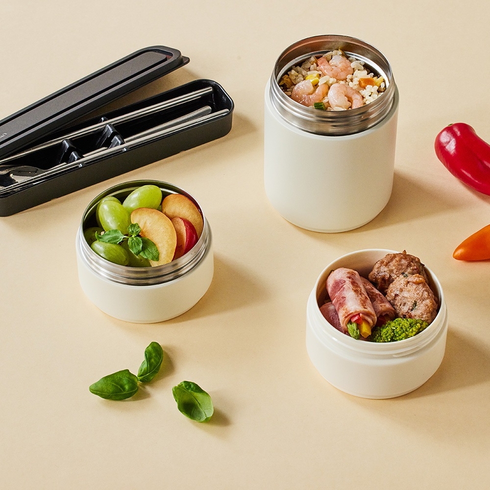 Bộ 3 Hộp Cơm Giữ Nhiệt LocknLock LHC8014IVY 1020ml, Hàng Chính Hãng, Kèm Muỗng Đũa Và Túi - JoyMall