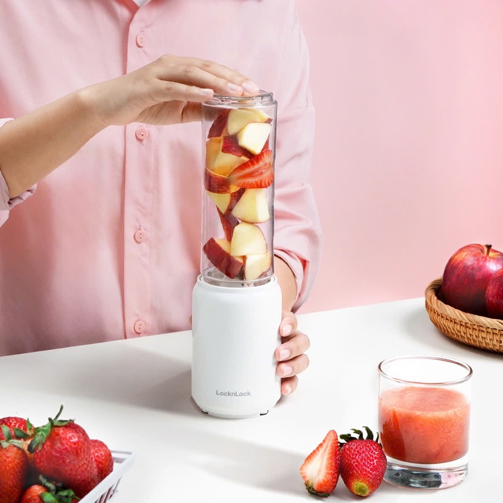 Máy Xay Sinh Tố Mini Blender LocknLock EJM433WHT 150W 280ml, Hàng Chính Hãng, Nhỏ Gọn - JoyMall