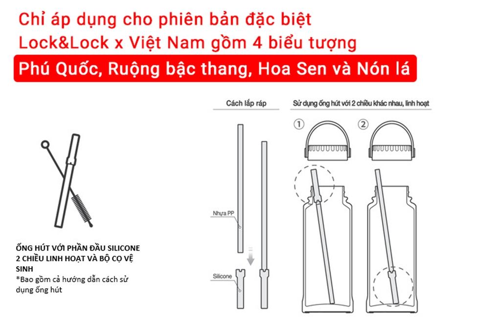 Bình giữ nhiệt Lock&Lock 897ml Riga Tumbler LHC4160 - Hàng chính hãng có khay lưới lọc trà inox và quai xách - JoyMall