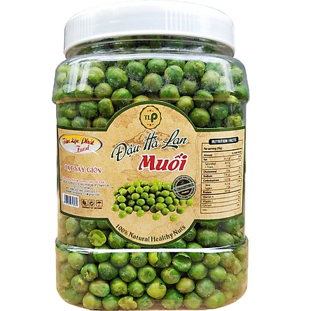 COMBO 2 HŨ: 500G ĐẬU HÀ LAN TỎI ỚT VÀ 500G ĐẬU HÀ LAN MUỐI