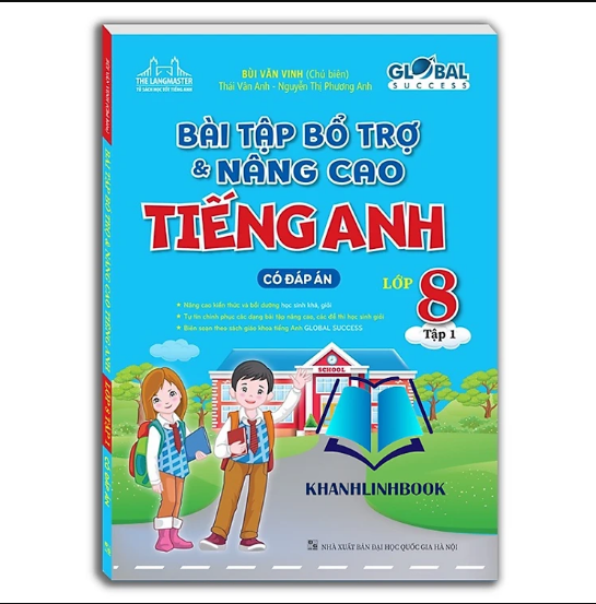 Sách - Combo Bài tập bổ trợ và nâng cao tiếng anh lớp 8 - tập 1 + 2 (có đáp án)