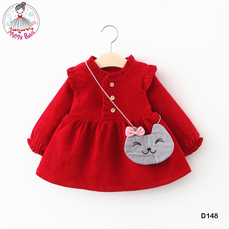 Váy nhung tay lỡ xẻ ngực dáng dài vintage sang chảnh  P3K8