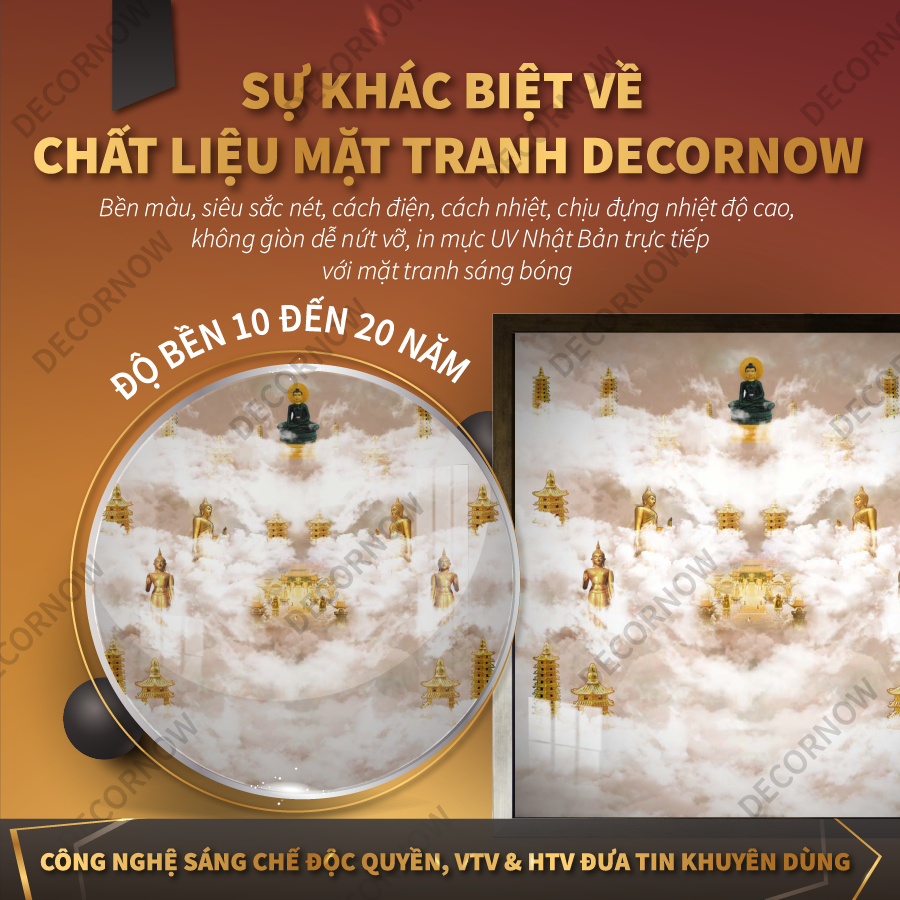 Tranh Đèn Hiện Đại In Tranh Mây Trời DecorNow HD37