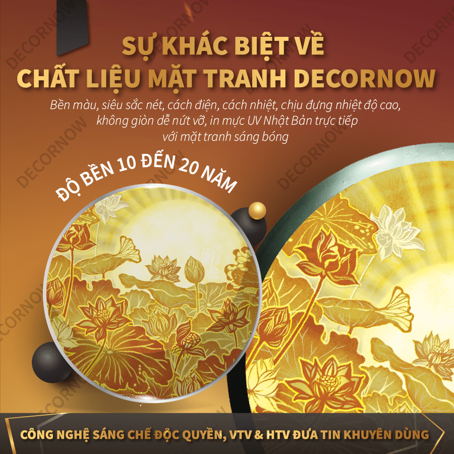 Tranh Trúc Chỉ In, Đèn Hào Quang Thờ Gia Tiên DECORNOW DCN-TC416