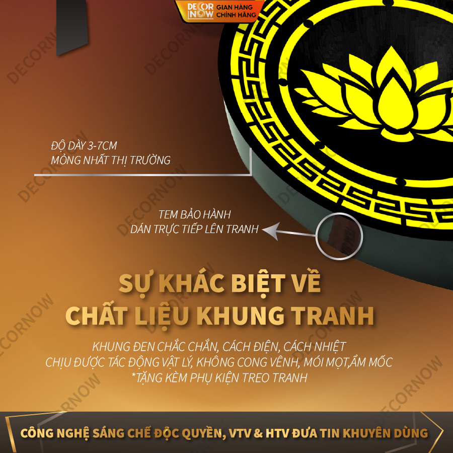 Đèn Hào Quang Phật In Tranh Trúc Chỉ CNC DECORNOW DCN-TCC23