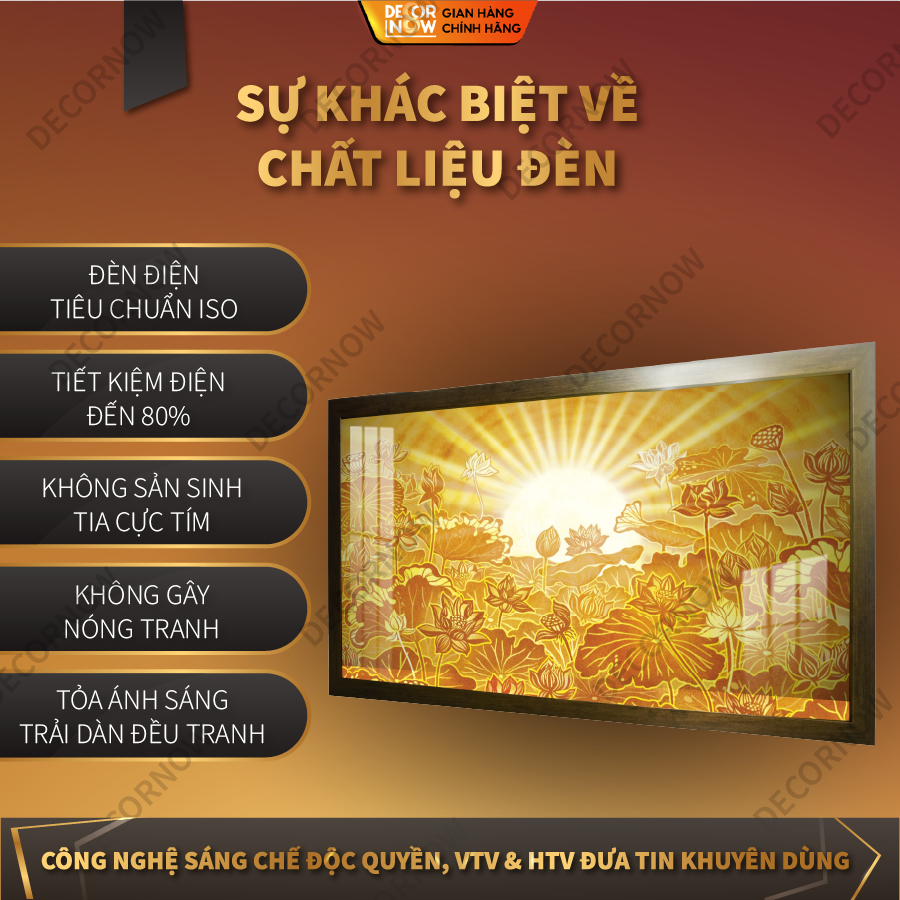 Tranh Trúc Chỉ Ngang In Hoa Sen + Chim Hạt DECORNOW DCN-TC102