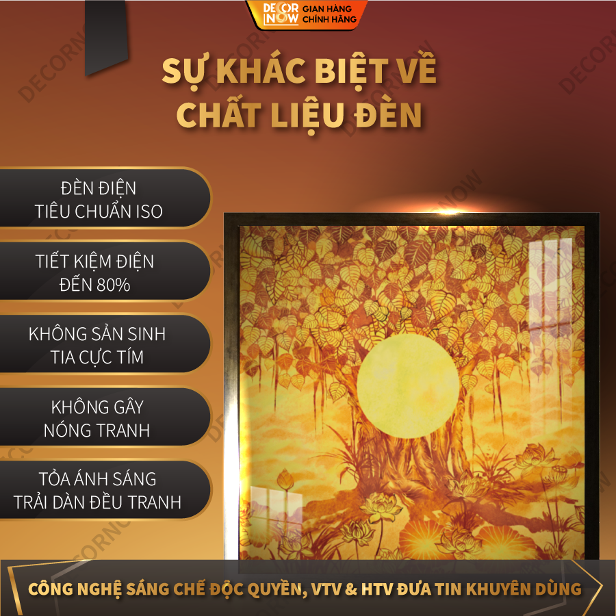 Tranh Trúc Chỉ Vuông In Phật DECORNOW DCN-TC132