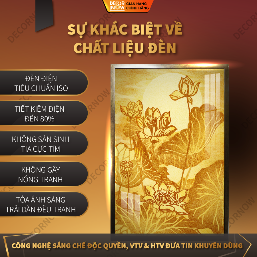 Tranh Trúc Chỉ Đứng In Hoa Sen DECORNOW DCN-TC419