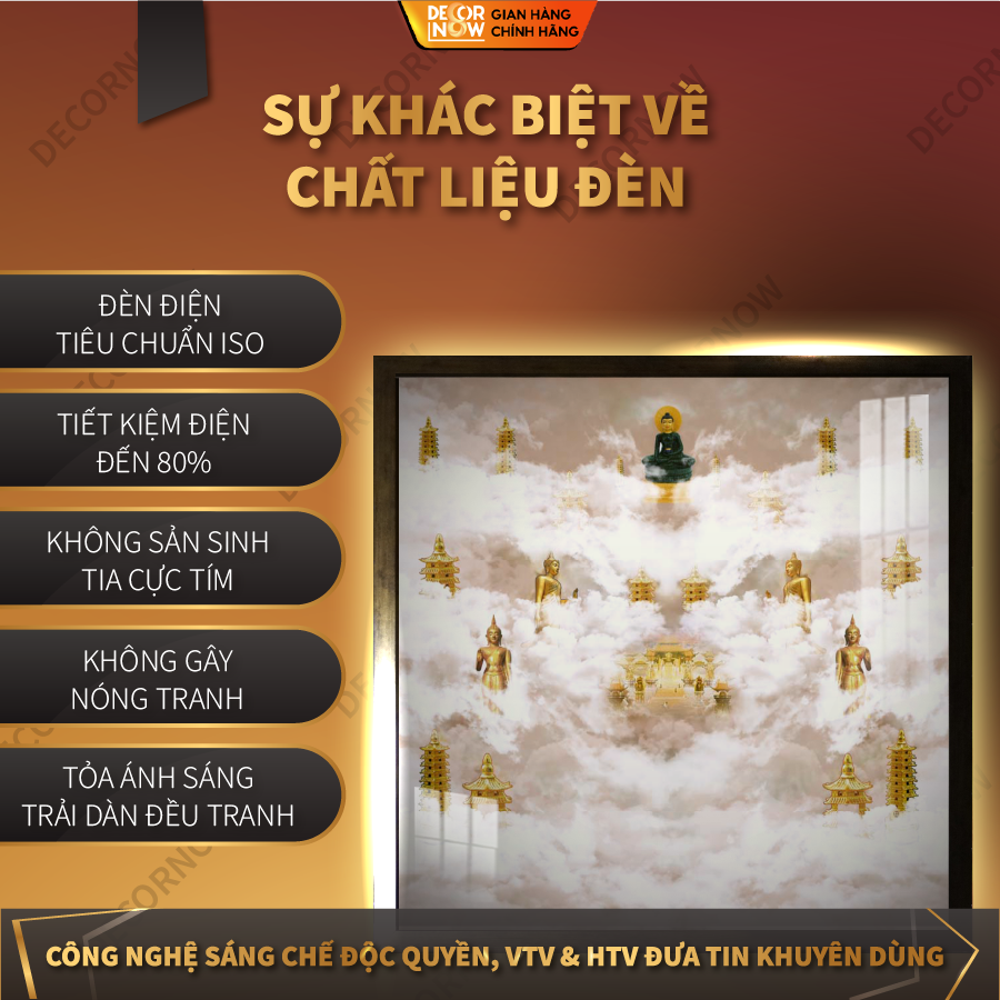 Tranh Đèn Hiện Đại In Tranh Mây Trời DecorNow HD37