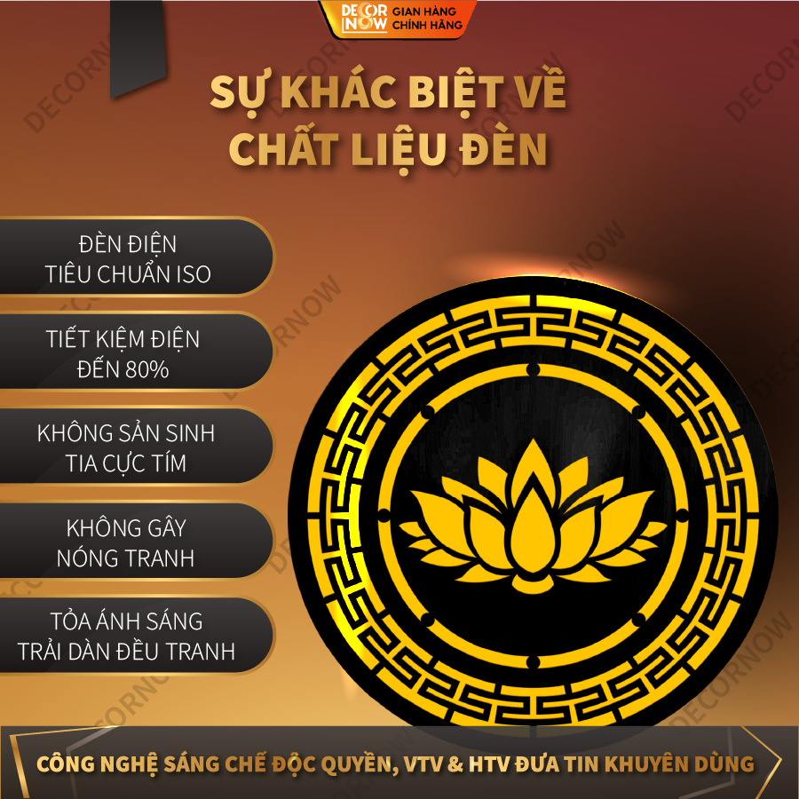 Đèn Hào Quang Phật In Tranh Trúc Chỉ CNC DECORNOW DCN-TCC13