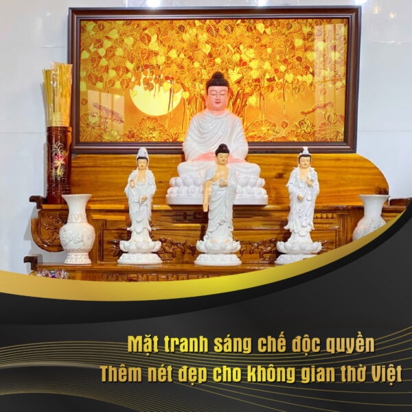 Tranh Hoằng Pháp Ngang Hoa Sen Và Tia Mặt Trời DecorNow TC98