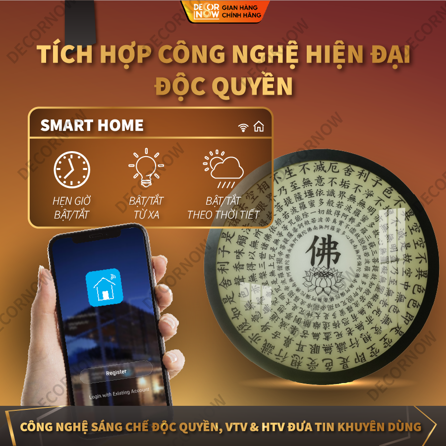 Đèn Hào Quang Phật Bát Nhã Tâm Kinh DECORNOW DCN-TC361