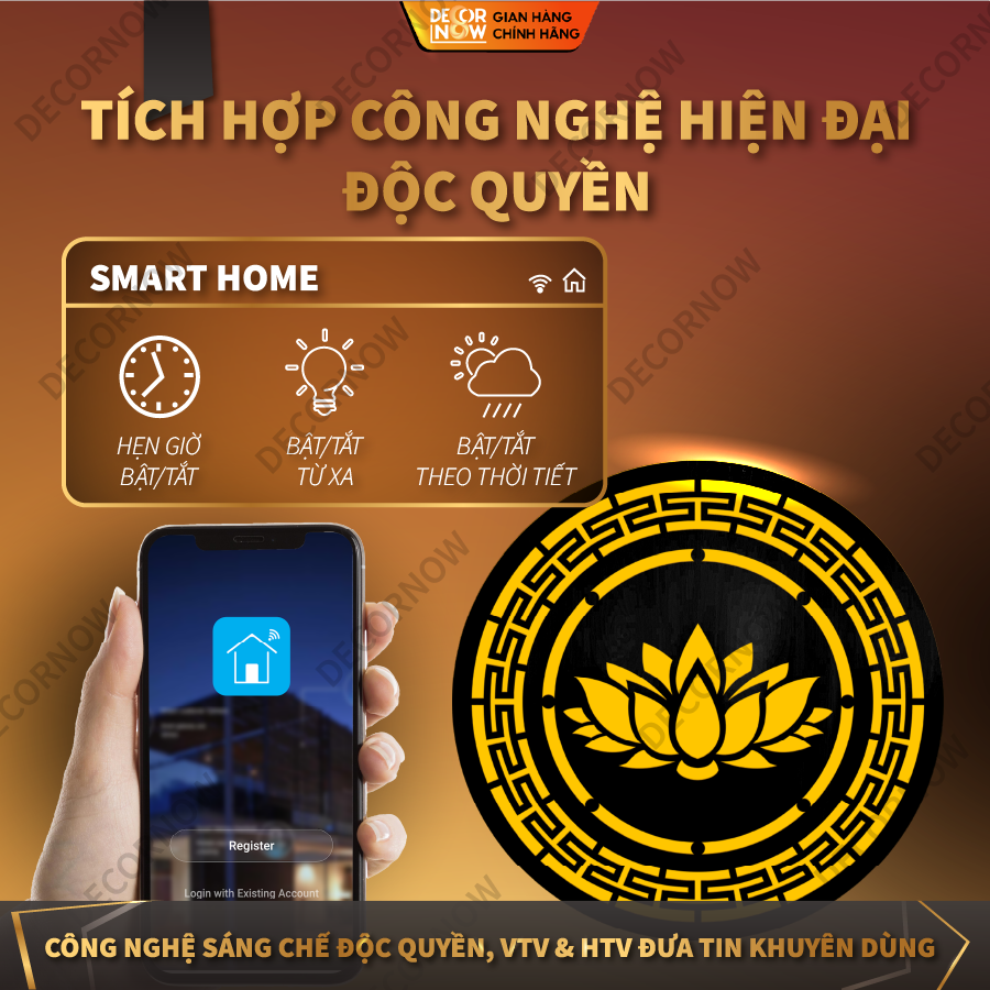 Đèn Hào Quang Phật In Tranh Trúc Chỉ CNC DECORNOW DCN-TCC22