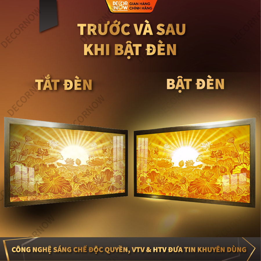 Tranh Trúc Chỉ Ngang Hoa Sen DECORNOW DCN-TC425