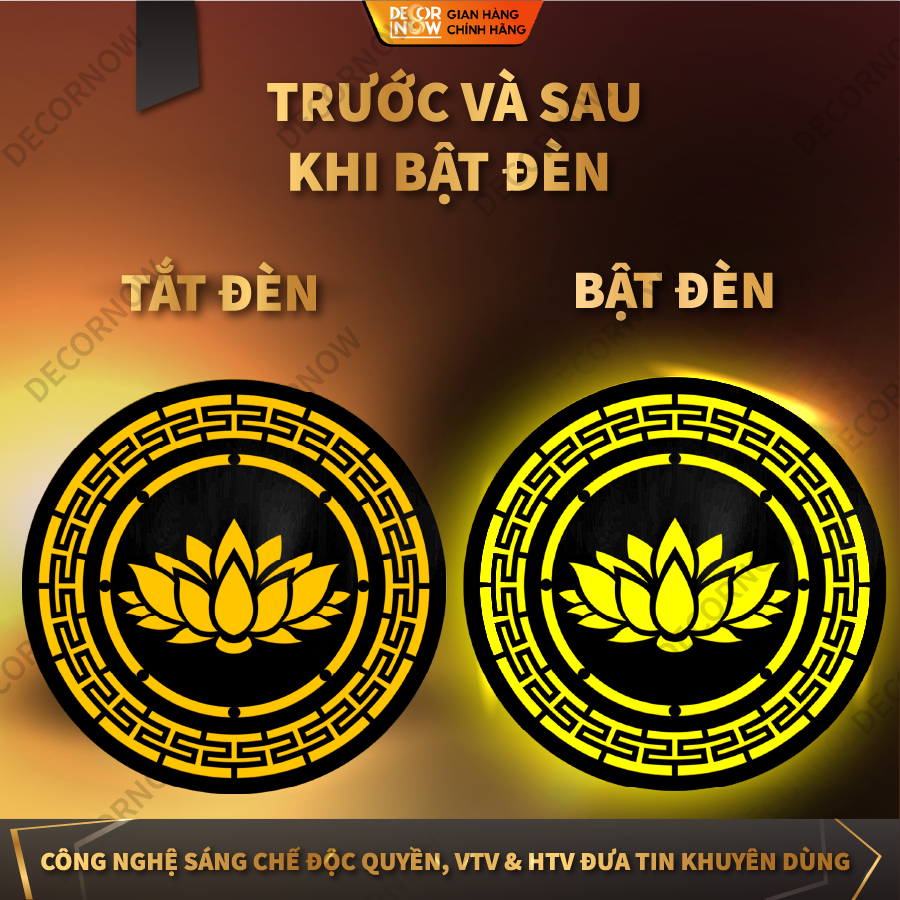 Đèn Hào Quang Phật In Tranh Trúc Chỉ CNC DECORNOW DCN-TCC26