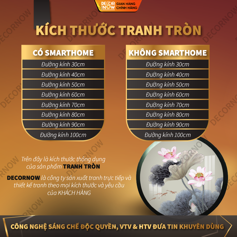 Tranh Trúc Chỉ In, Đèn Hào Quang Hoạ Tiết Màu DECORNOW DCN-TC43