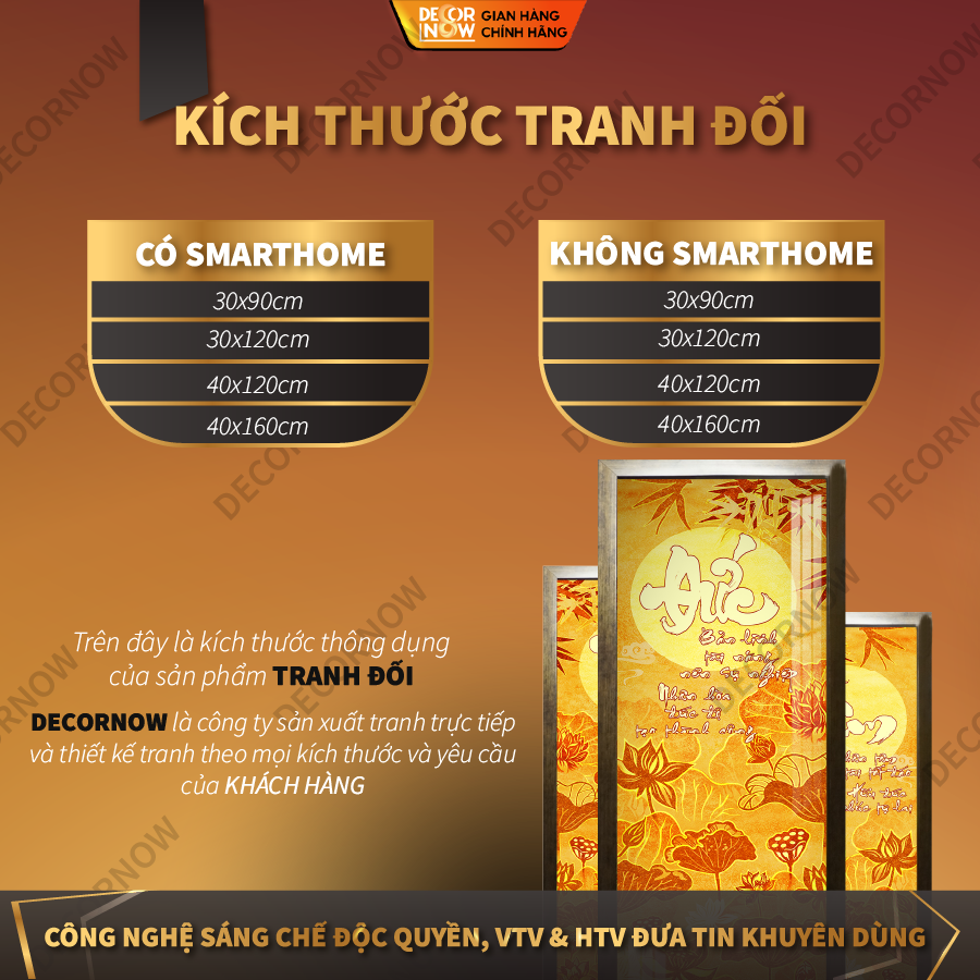 Tranh Trúc Chỉ Bộ Đối In Hoa Sen DECORNOW DCN-TC271