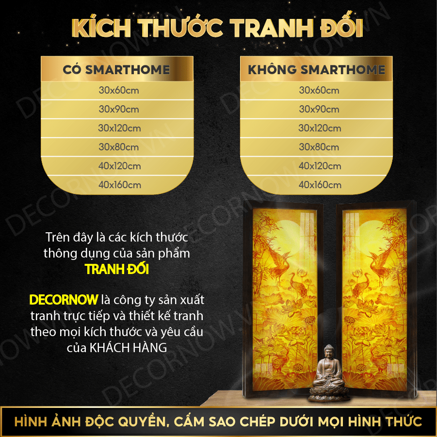 Bộ Đôi Tranh Trúc Chỉ In Dọc Mẫu Hoa Mai DECORNOW DCN-TC165