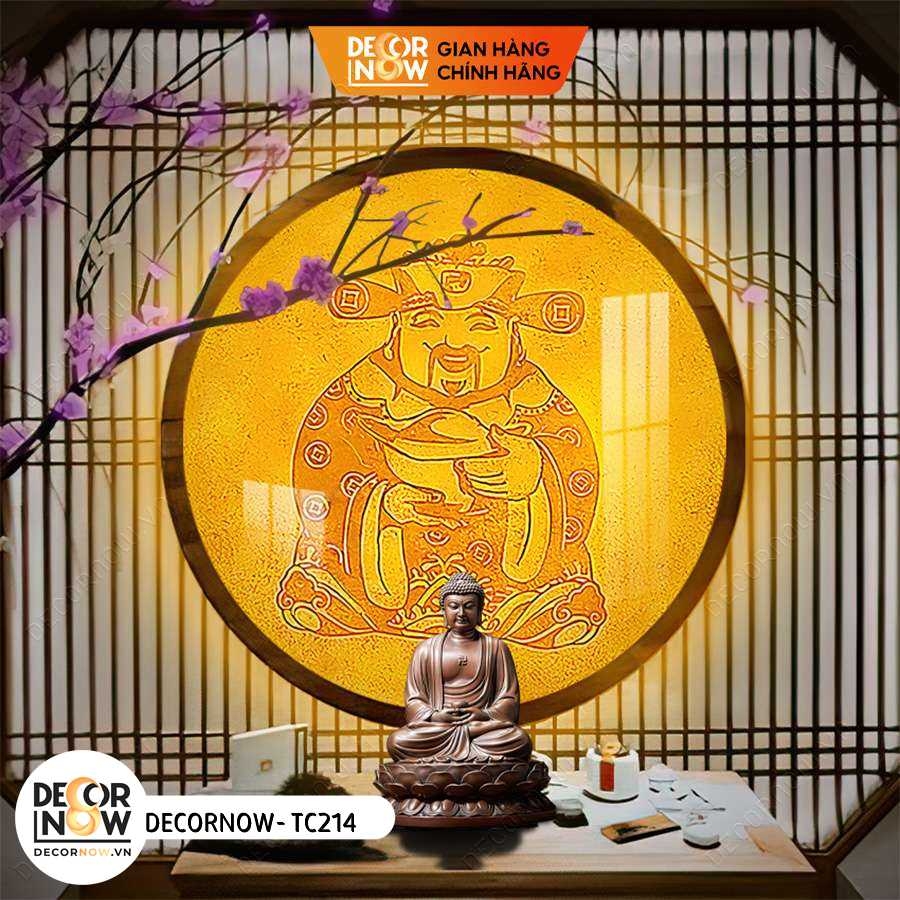 Tranh Trúc Chỉ In, Đèn Hào Quang Phật DECORNOW DCN-TC214