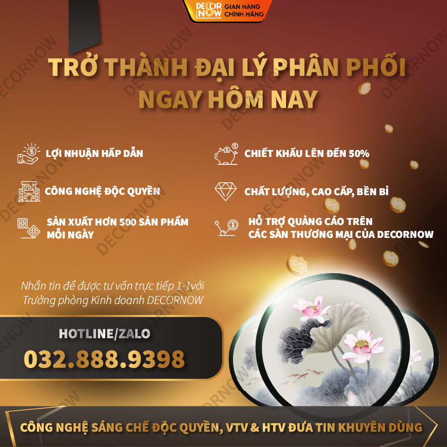 Tranh Trúc Chỉ In, Đèn Hào Quang Hoạ Tiết Màu DECORNOW DCN-TC418