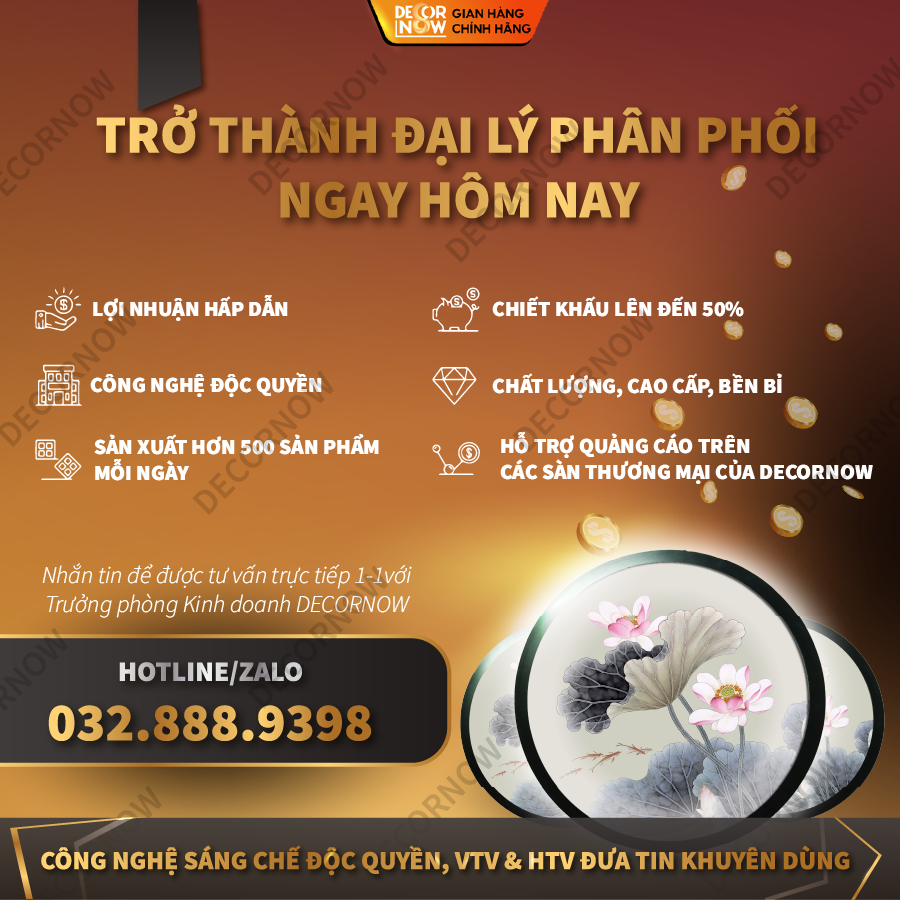 Tranh Trúc Chỉ In, Đèn Hào Quang Hoạ Tiết Màu DECORNOW DCN-TC402