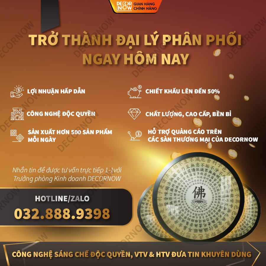 Đèn Hào Quang Phật Bát Nhã Tâm Kinh DECORNOW DCN-TC361