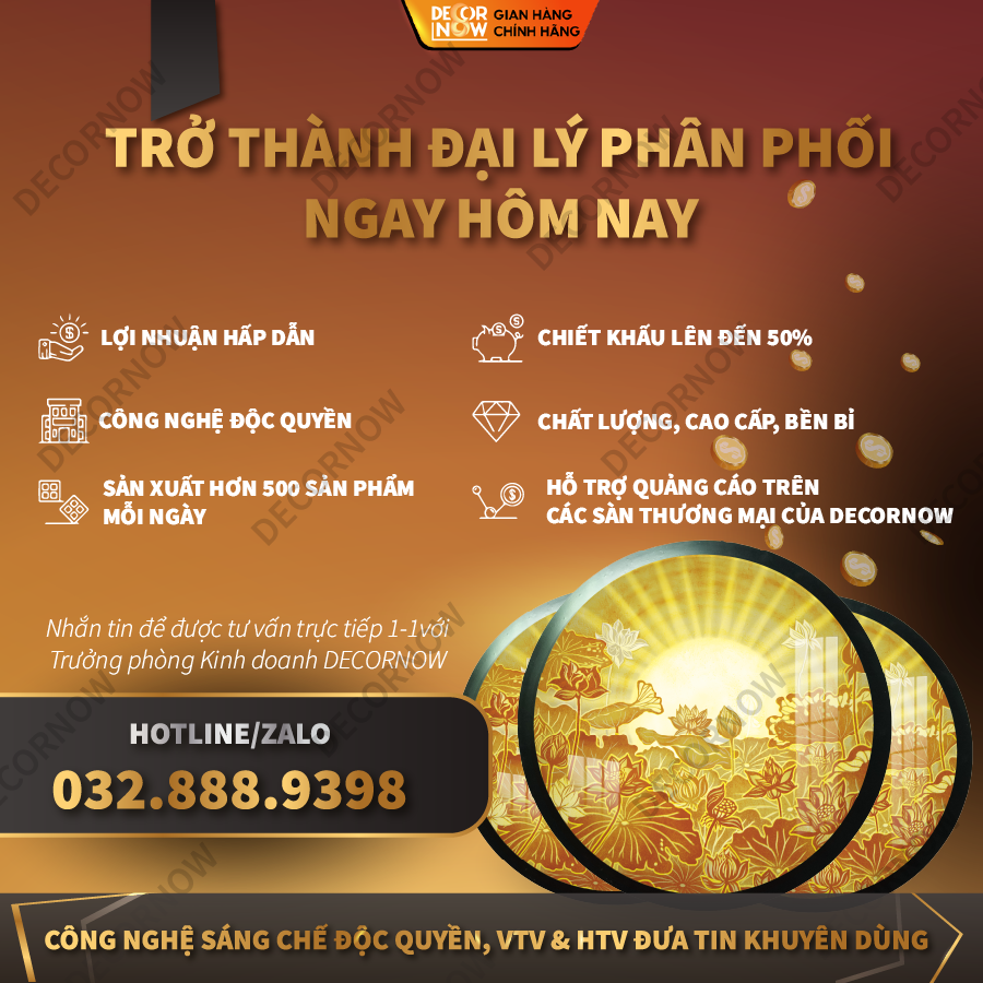 Tranh Trúc Chỉ In, Đèn Hào Quang Thờ Gia Tiên DECORNOW DCN-TC416