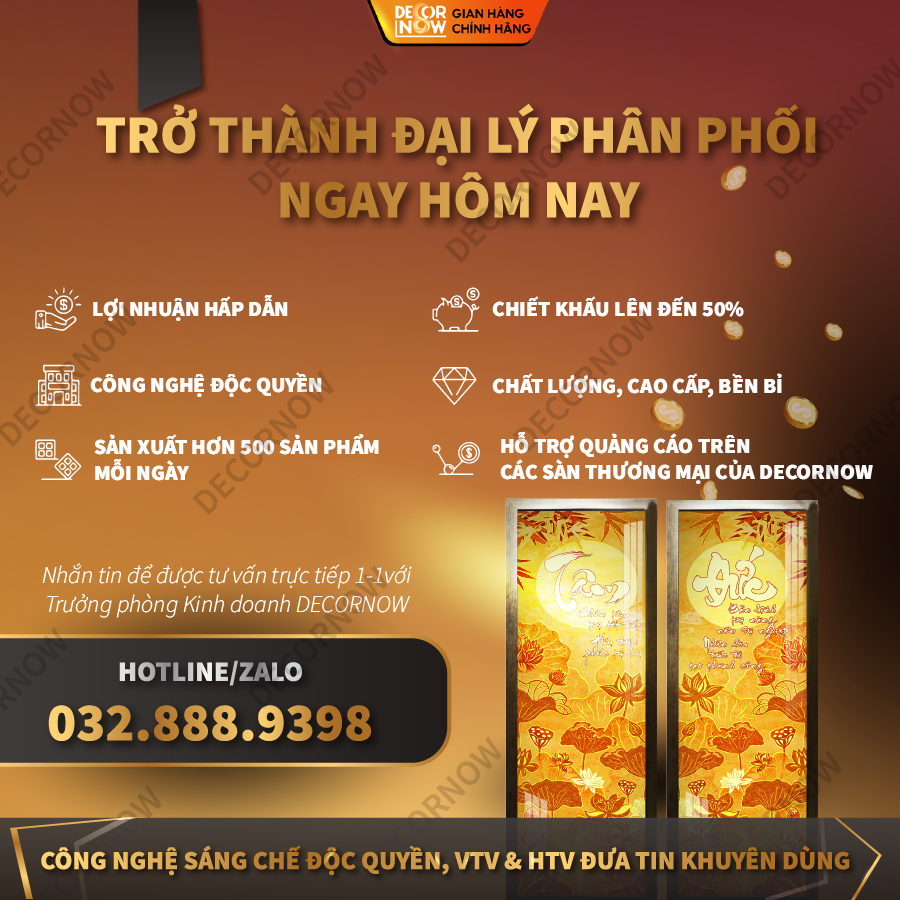 Tranh Trúc Chỉ Bộ Đối In Hoa Sen DECORNOW DCN-TC271