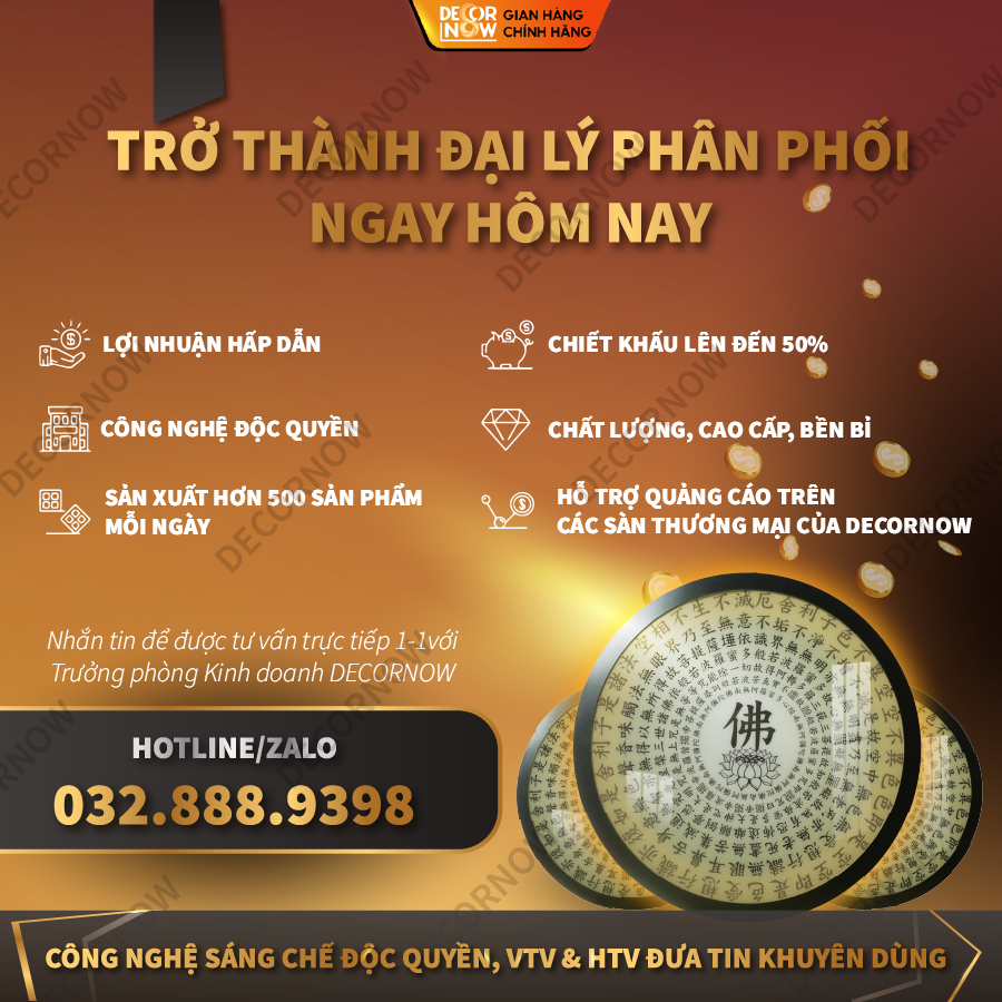 Đèn Hào Quang Phật Bát Nhã Tâm Kinh DECORNOW DCN-TC362