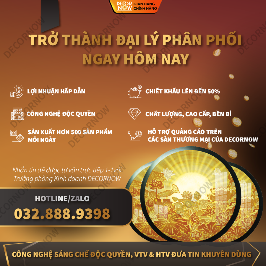 Tranh Trúc Chỉ In, Đèn Hào Quang Mandala DECORNOW DCN-TC5