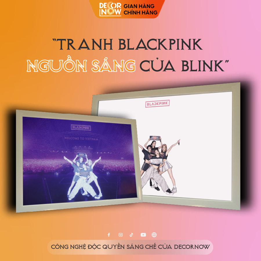 Tranh Bật Đèn Ảnh Blackpink DECORNOW Card Blackpink Born Pink Trang Trí Phòng ngủ, Phòng Khách BP-010