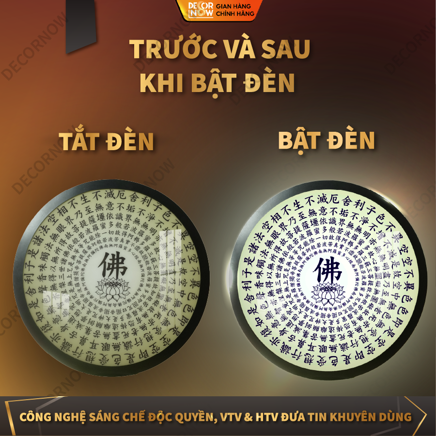 Đèn Hào Quang Phật Bát Nhã Tâm Kinh DECORNOW DCN-TC368