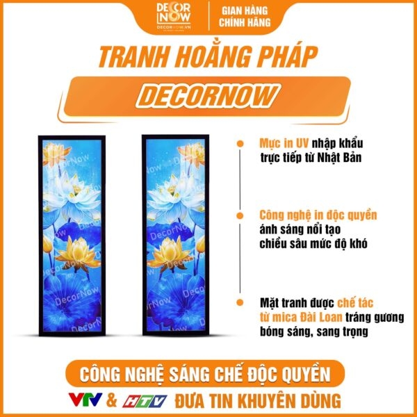 Tranh Hoằng Pháp Đối Sen Xanh Hy Vọng DecorNow HD844