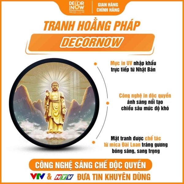 Tranh Hoằng Pháp Tròn Phật A Di Đà DecorNow HD853