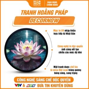 Tranh Hoằng Pháp Tròn Sen Hồng Sang Trọng DecorNow HD852