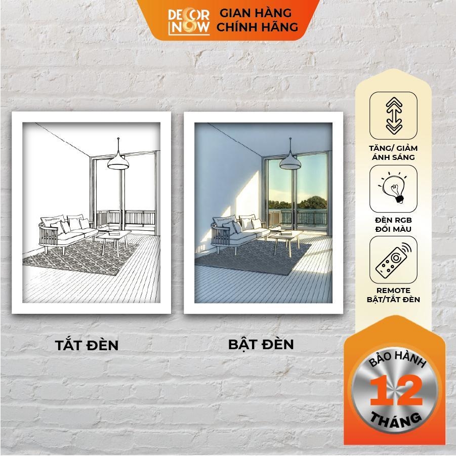 Tranh Bật Đèn, Tranh Quang Chiếu Tam Thế Phật DECORNOW DCN-QC22